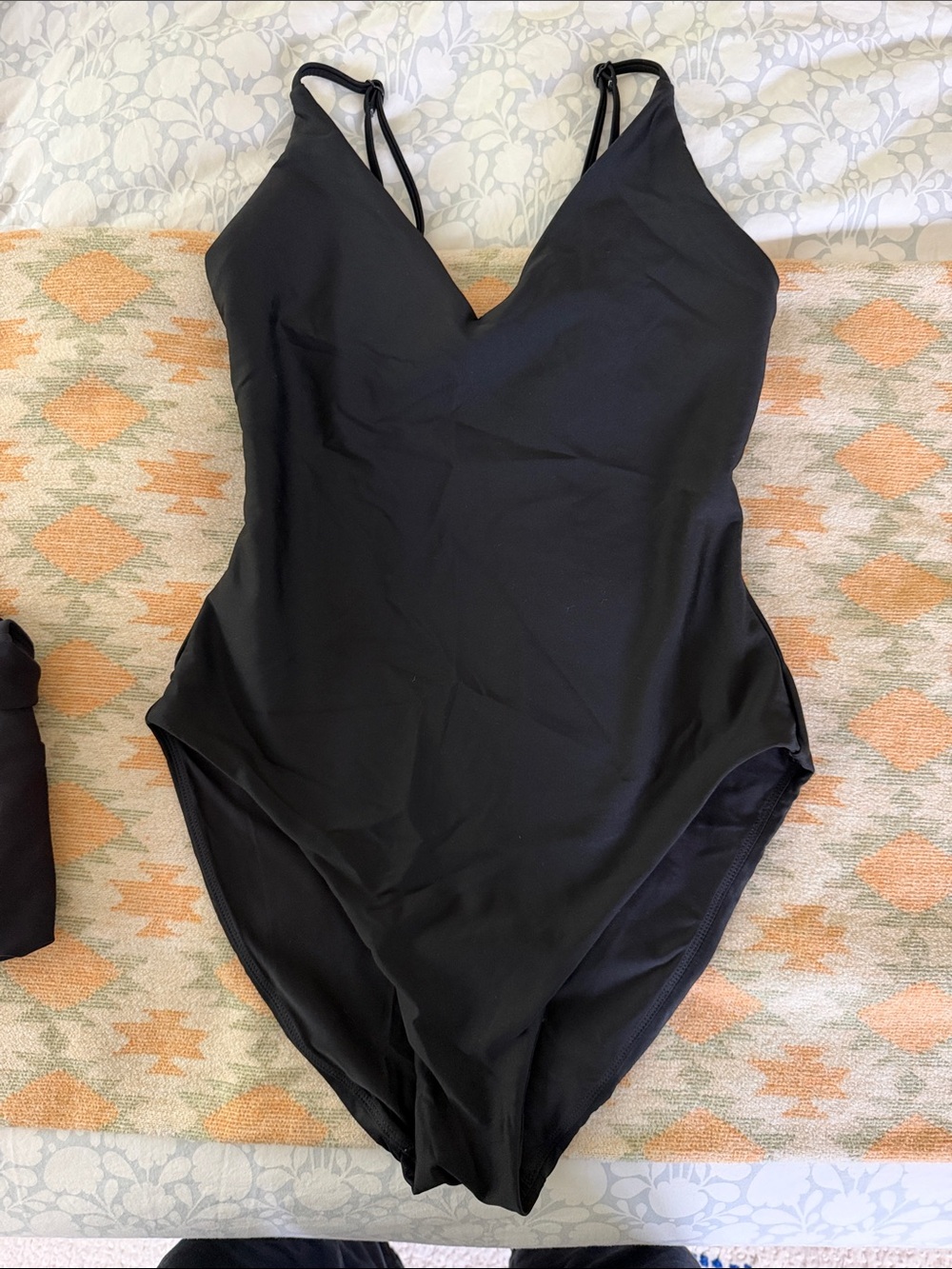 J crew 10, black one piece classic scoop